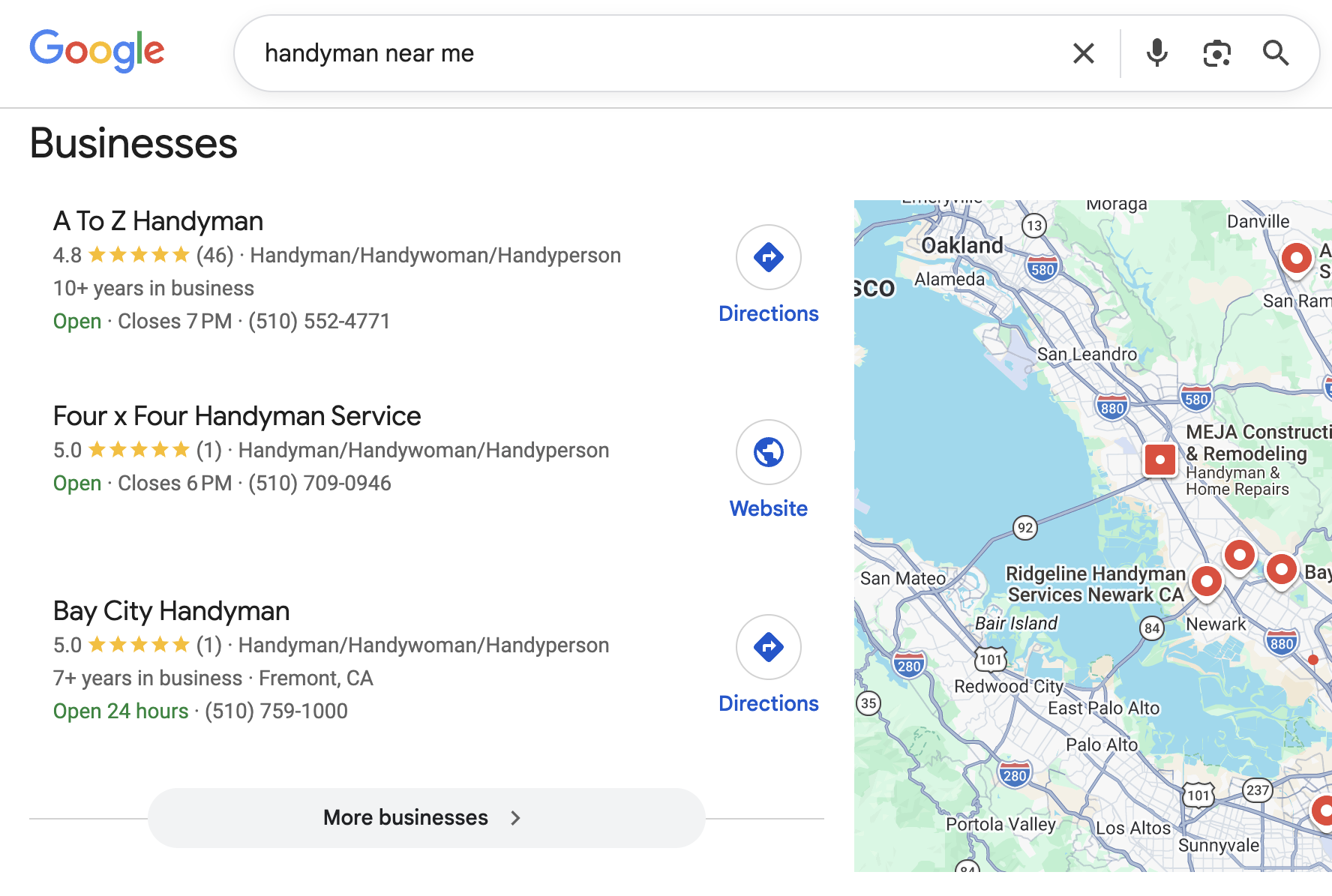 Personal training business dominating local search results