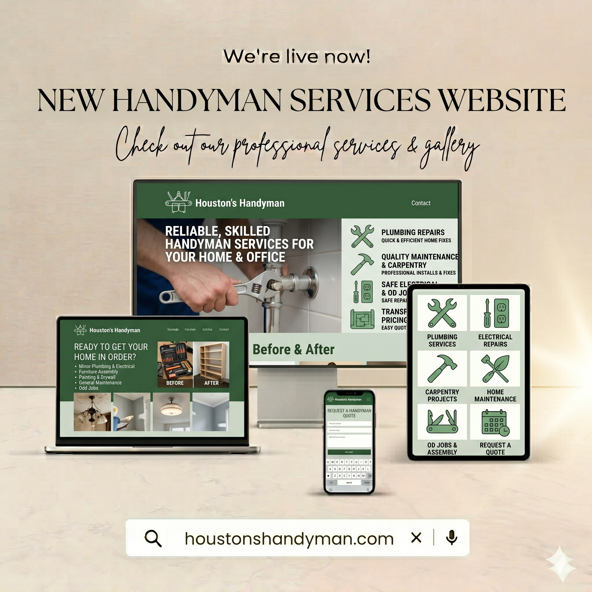 Beautiful fast handyman business website design